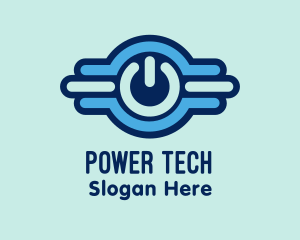 Digital Power Button logo design