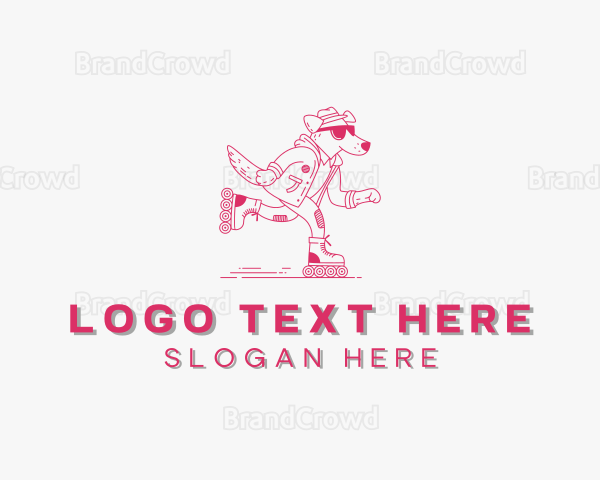 Pet Dog Rollerblade Logo