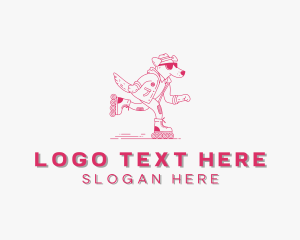 Roller Skate - Pet Dog Rollerblade logo design