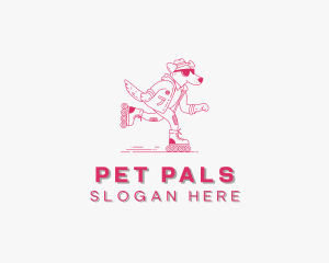 Pet Dog Rollerblade logo design