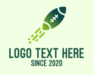 American Football - Green Rugby Rocket logo design