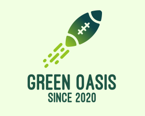 Green Rugby Rocket logo design