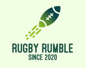 Rugby - Green Rugby Rocket logo design