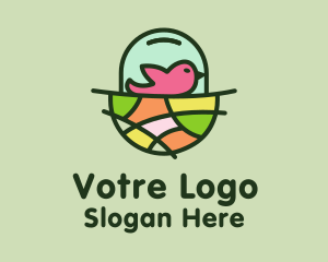 Colorful Bird Nest  Logo