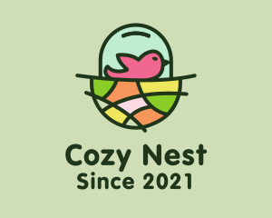 Nesting - Colorful Bird Nest logo design