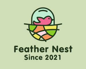 Colorful Bird Nest  logo design