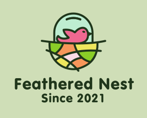 Colorful Bird Nest  logo design