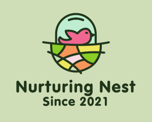 Colorful Bird Nest  logo design