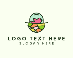 Colorful Bird Nest  logo design