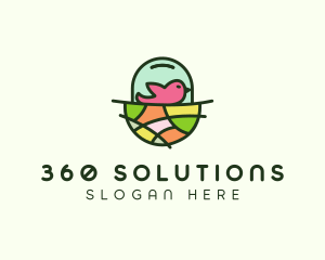 Colorful Bird Nest  logo design