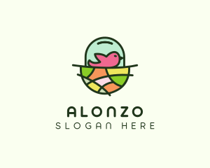 Colorful Bird Nest  logo design