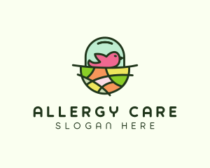 Colorful Bird Nest  logo design