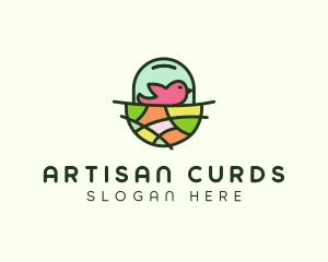 Colorful Bird Nest  logo design