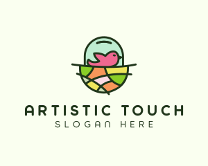 Colorful Bird Nest  logo design