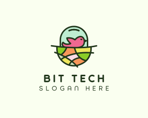 Colorful Bird Nest  logo design