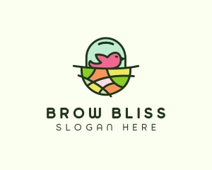 Colorful Bird Nest  logo design