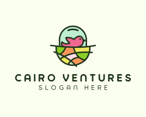 Colorful Bird Nest  logo design