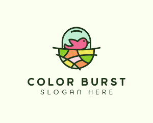 Colorful Bird Nest  logo design