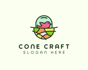 Colorful Bird Nest  logo design