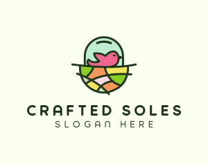 Colorful Bird Nest  logo design