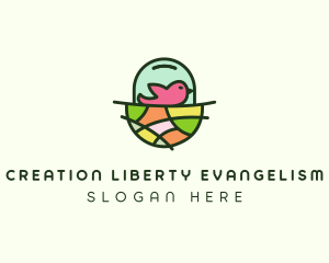 Colorful Bird Nest  logo design