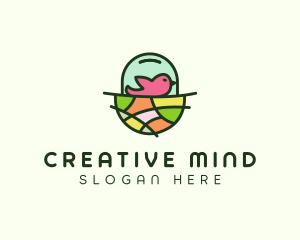 Colorful Bird Nest  logo design