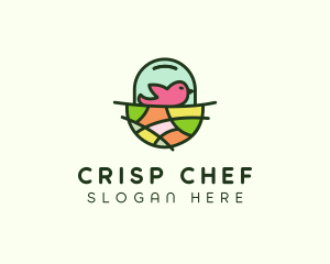 Colorful Bird Nest  logo design