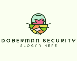 Colorful Bird Nest  logo design