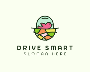 Colorful Bird Nest  logo design