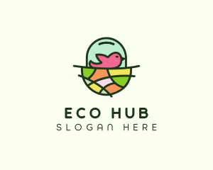 Colorful Bird Nest  logo design