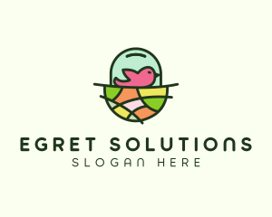 Colorful Bird Nest  logo design