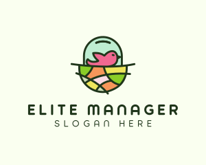 Colorful Bird Nest  logo design