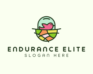 Colorful Bird Nest  logo design