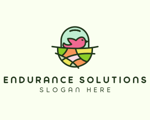 Colorful Bird Nest  logo design