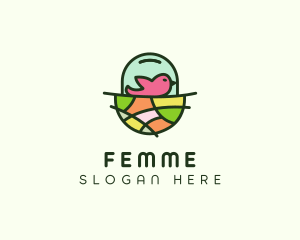 Colorful Bird Nest  logo design