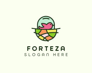 Colorful Bird Nest  logo design