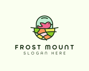 Colorful Bird Nest  logo design