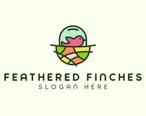 Colorful Bird Nest  logo design