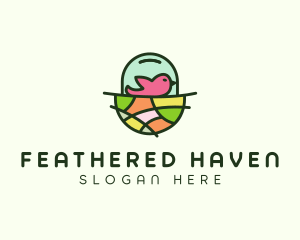 Birdwatching - Colorful Bird Nest logo design