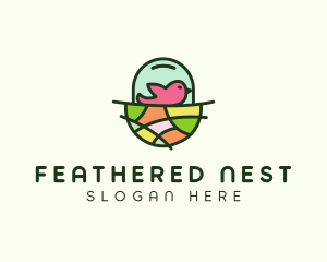 Colorful Bird Nest  logo design