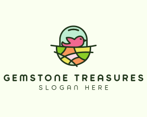 Colorful Bird Nest  logo design