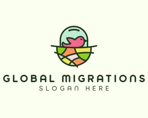 Colorful Bird Nest  logo design