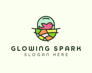 Colorful Bird Nest  logo design