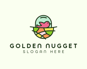 Colorful Bird Nest  logo design