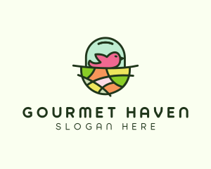 Colorful Bird Nest  logo design