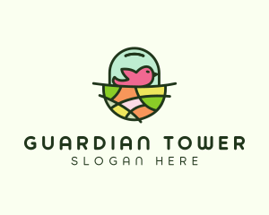 Colorful Bird Nest  logo design