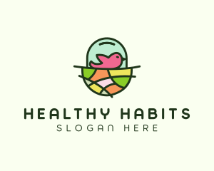 Colorful Bird Nest  logo design