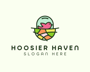 Colorful Bird Nest  logo design