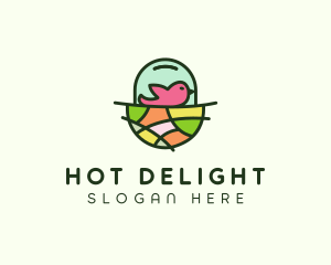 Colorful Bird Nest  logo design