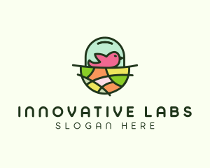 Colorful Bird Nest  logo design